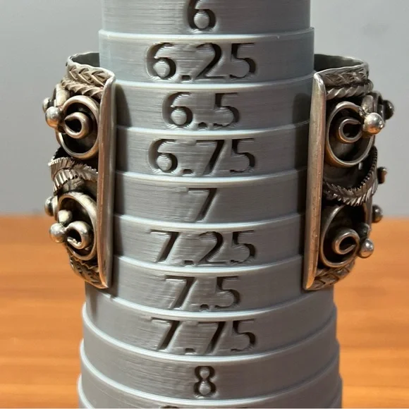 VTG Native American Navajo Ornate Sterling Silver Cuff Bracelet Signed 148.8g